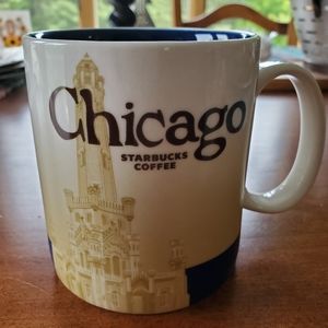 STARBUCKS 2012 CHICAGO 16 oz Coffee Mug Cup Collector Series Global Icon No Chip